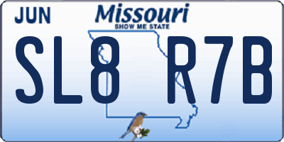 MO license plate SL8R7B