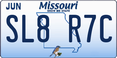 MO license plate SL8R7C