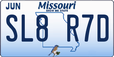 MO license plate SL8R7D