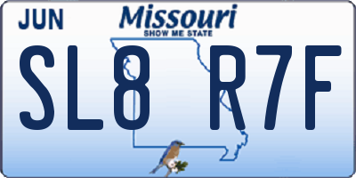 MO license plate SL8R7F