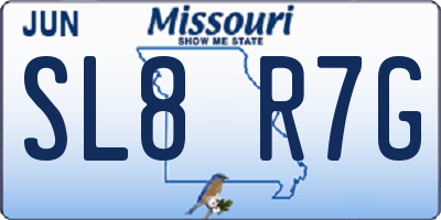 MO license plate SL8R7G