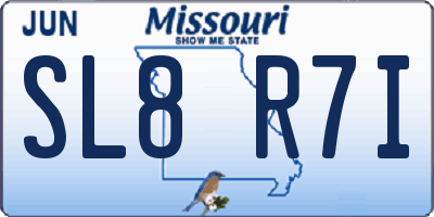 MO license plate SL8R7I