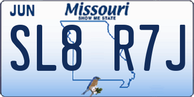 MO license plate SL8R7J