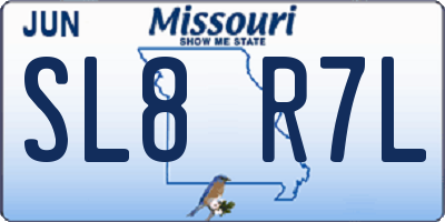 MO license plate SL8R7L