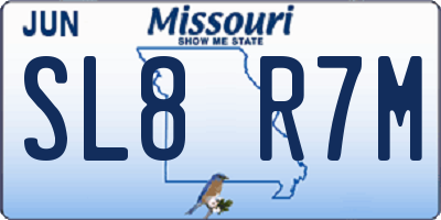 MO license plate SL8R7M
