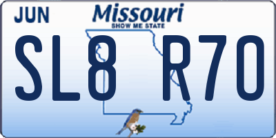 MO license plate SL8R7O