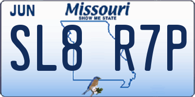 MO license plate SL8R7P