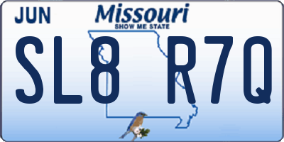 MO license plate SL8R7Q
