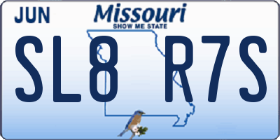 MO license plate SL8R7S