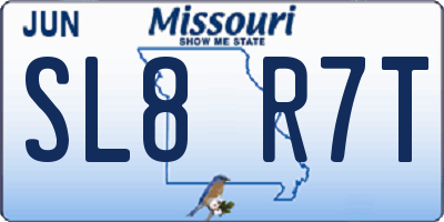 MO license plate SL8R7T