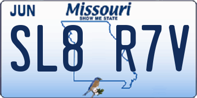 MO license plate SL8R7V