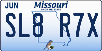 MO license plate SL8R7X