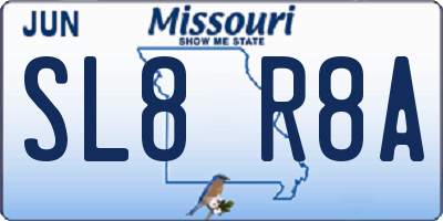 MO license plate SL8R8A