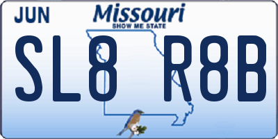 MO license plate SL8R8B