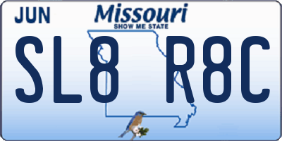 MO license plate SL8R8C