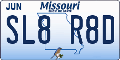 MO license plate SL8R8D