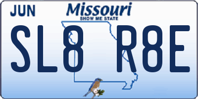 MO license plate SL8R8E