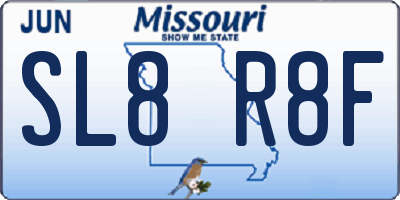 MO license plate SL8R8F