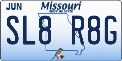 MO license plate SL8R8G