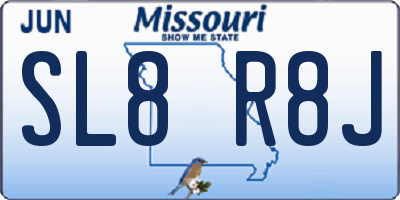 MO license plate SL8R8J