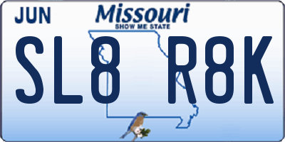 MO license plate SL8R8K