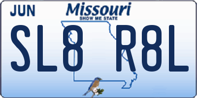 MO license plate SL8R8L