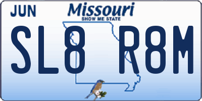 MO license plate SL8R8M