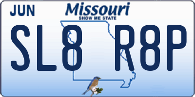 MO license plate SL8R8P