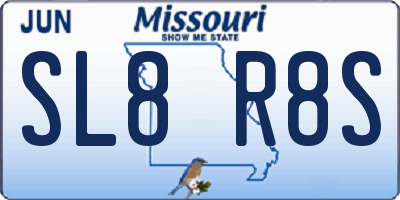 MO license plate SL8R8S