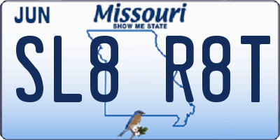 MO license plate SL8R8T