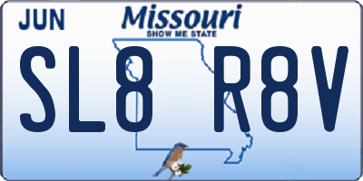 MO license plate SL8R8V