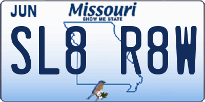 MO license plate SL8R8W