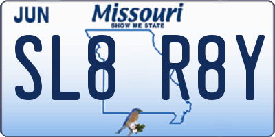 MO license plate SL8R8Y