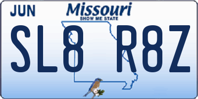 MO license plate SL8R8Z