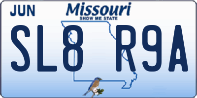 MO license plate SL8R9A