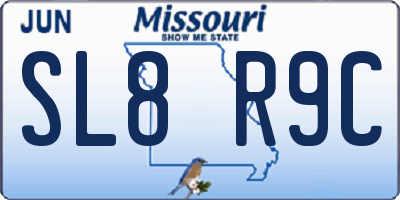 MO license plate SL8R9C