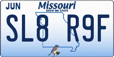 MO license plate SL8R9F