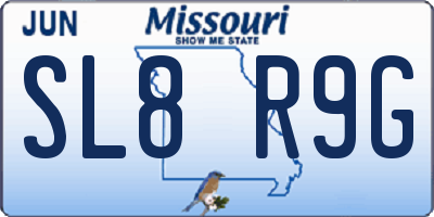 MO license plate SL8R9G