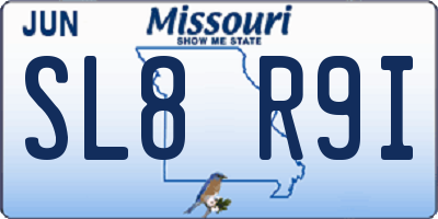 MO license plate SL8R9I