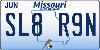 MO license plate SL8R9N