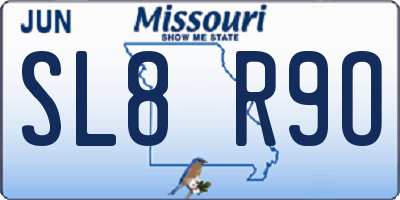 MO license plate SL8R9O