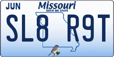 MO license plate SL8R9T