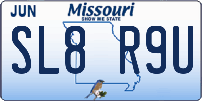 MO license plate SL8R9U