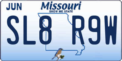 MO license plate SL8R9W