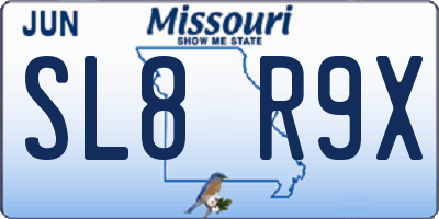 MO license plate SL8R9X