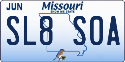 MO license plate SL8S0A