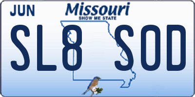 MO license plate SL8S0D
