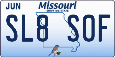 MO license plate SL8S0F