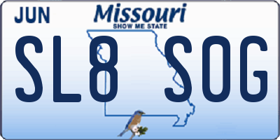 MO license plate SL8S0G