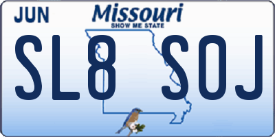 MO license plate SL8S0J